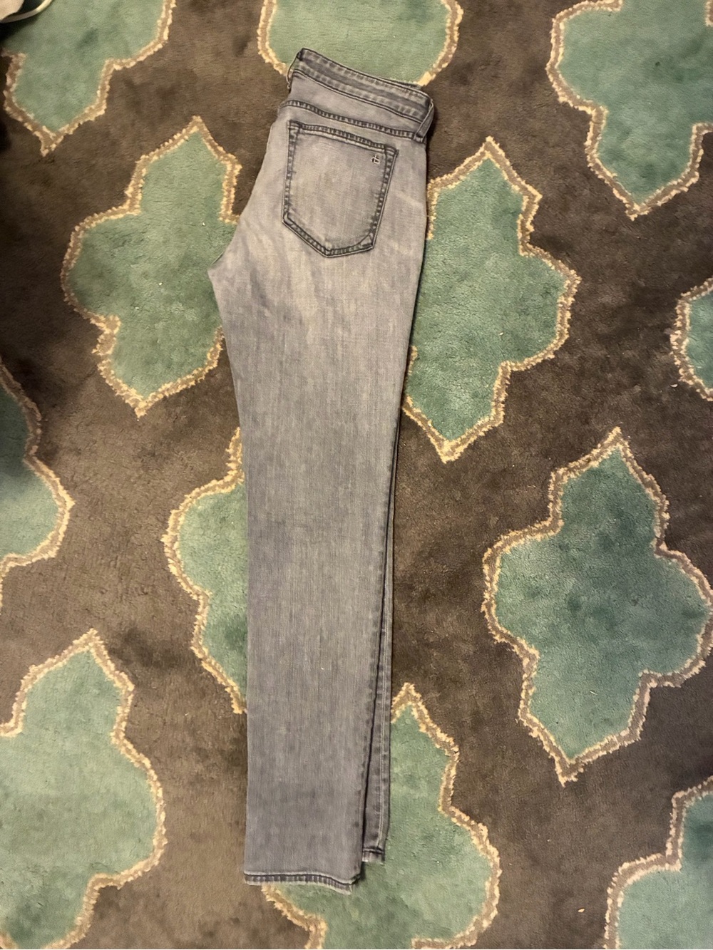 Rag and Bone Dre Low Rise Slim Boyfriend Jeans light gray 27